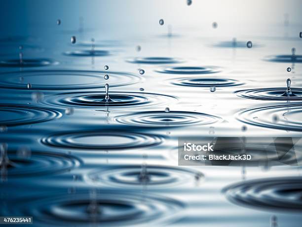 Rian Drops Splashes Stock Photo - Download Image Now - Water, Rain, Rippled