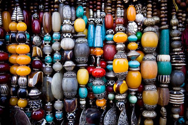 Bead necklace jewellery in Nepal.