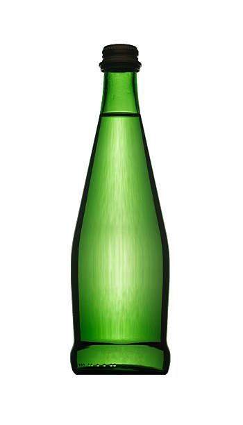 istock Green glass bottle with water 476240614