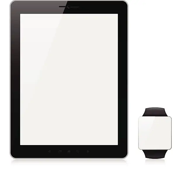 Vector illustration of Tablet PC and Smart watch