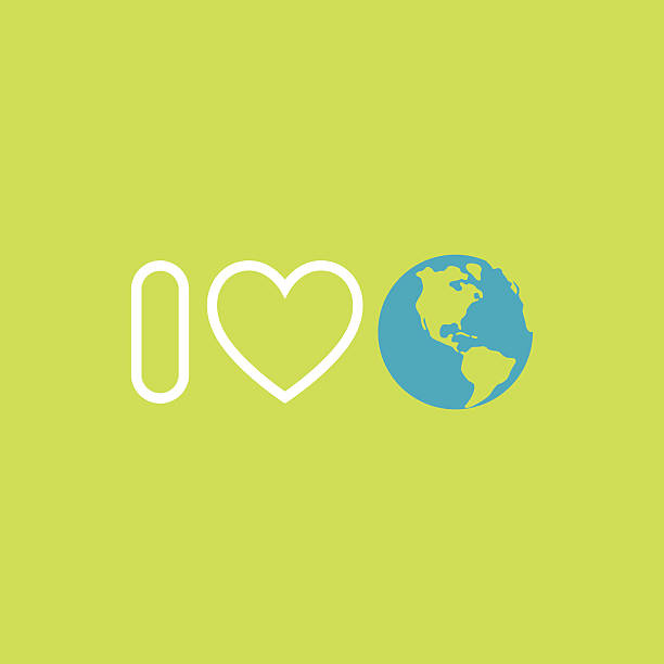 환경 보호 컨셉입니다. i love 지구별. 지구의 날 포스터. - earth day banner placard green stock illustrations