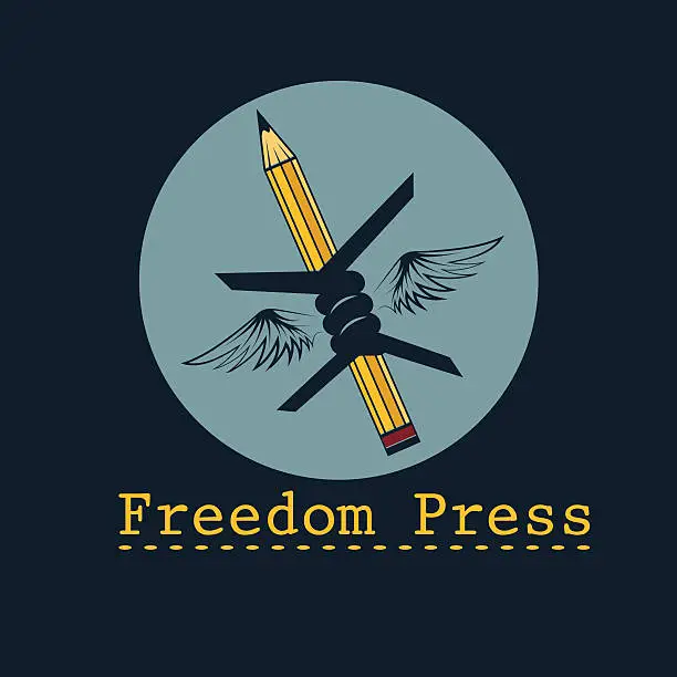 Vector illustration of freedom press concept vector design template