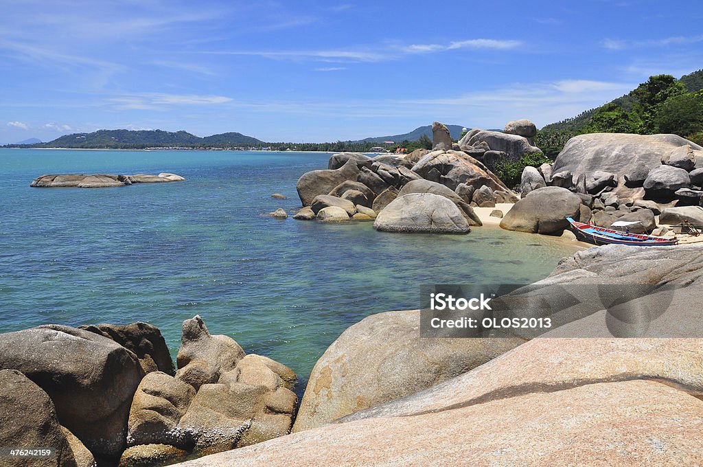 Roccia in spiaggia di Lamai, Isola di Samui - Foto stock royalty-free di Ambientazione esterna