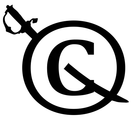 Black Copyright Infringement Sword Through Icon Notice