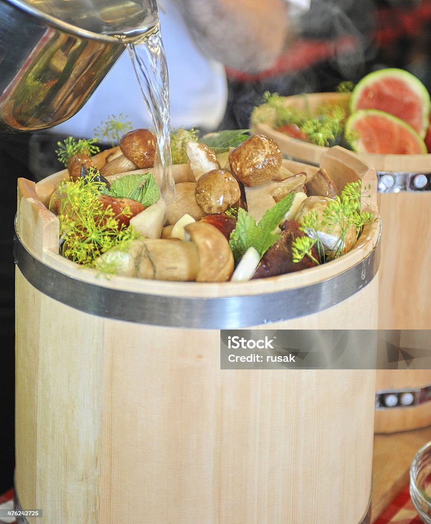Conservas de cogumelos - Royalty-free Alface Foto de stock