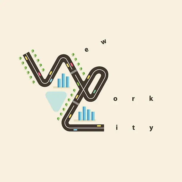 Vector illustration of New York City emblem design