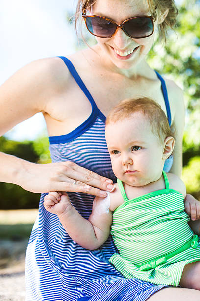 istock Baby and Mother Applying Sunscreen 476244618