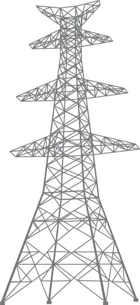 Vector illustration of High voltage tower