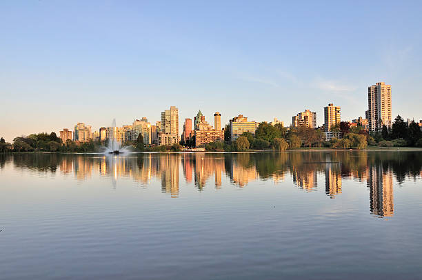 istock City by the lake at sunset 476245350