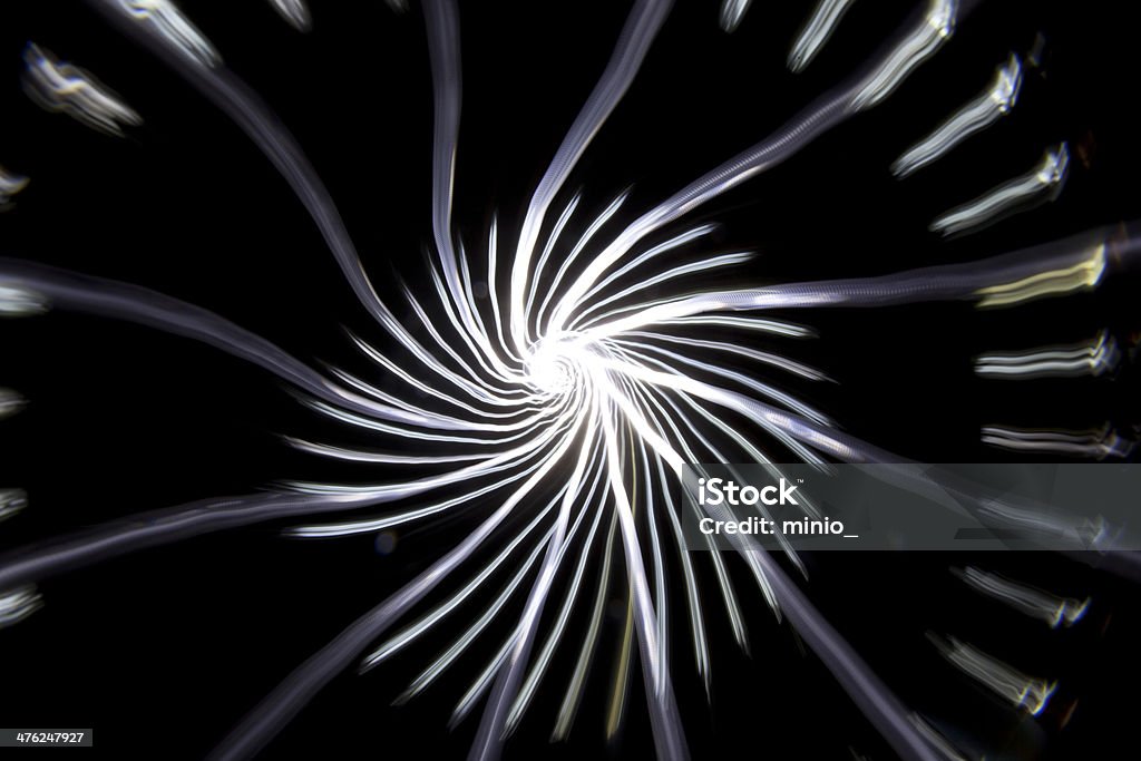 Espiral luz sobre fondo negro - Foto de stock de Abstracto libre de derechos