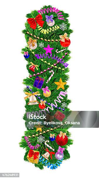 Letra I Decoración De Árbol De Navidad Foto de stock y más banco de imágenes de Abeto - Abeto, Abeto Picea, Adorno de navidad