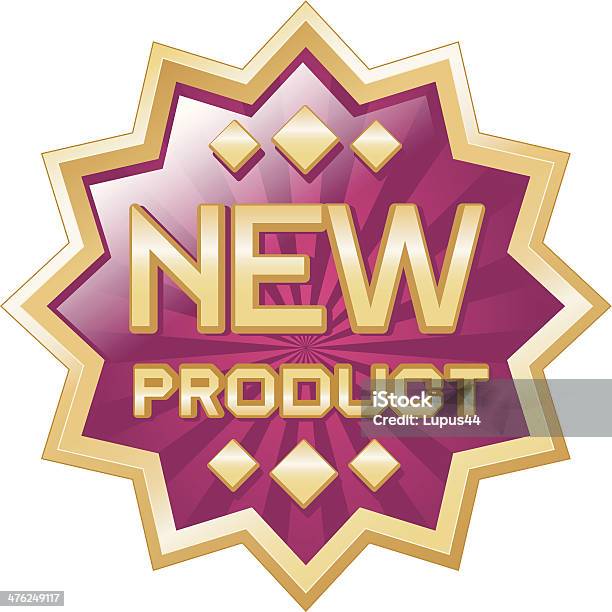 Ilustración de Nuevo Producto Distintivo De Oro y más Vectores Libres de Derechos de Cartel - Cartel, Dorado - Color, Elemento de diseño