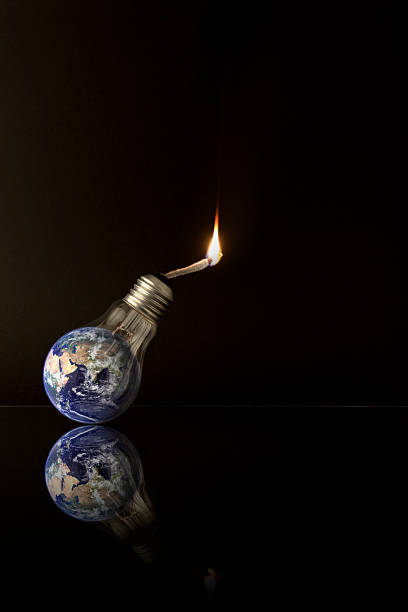 Global Warming Ideas Isolated On Black Portrait Orientation Stock Photo -  Download Image Now - iStock