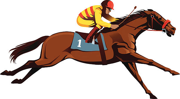 Thoroughbred Horse Racing - Horseracing All images are placed on separate layers. They can be removed or altered if you need to. Some gradients were used. No transparencies.  jockey stock illustrations