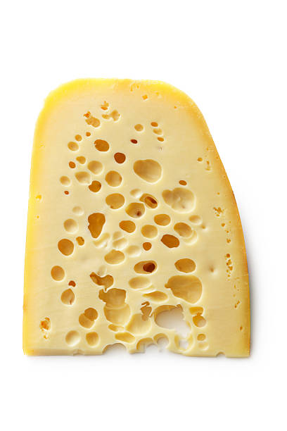 formaggio:  emmenthal formaggio - cheese isolated portion dutch culture foto e immagini stock