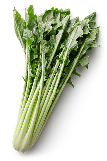 Vegetables: Turnip Greens Isolated on White Background