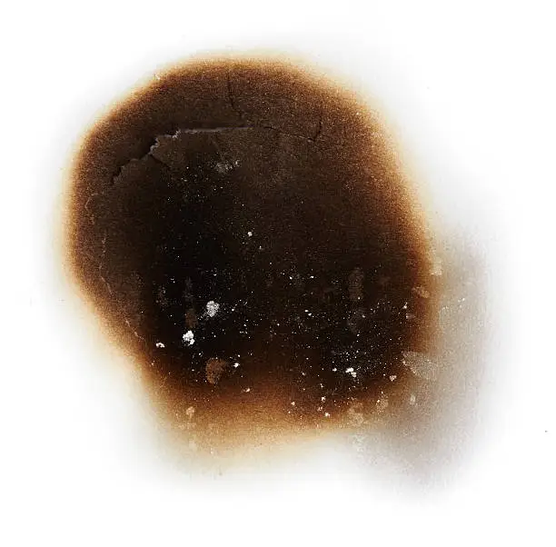 Burnt hole of white paper