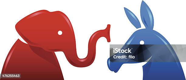 Democratic Donkey And Republican Elephant Symbols Stock Illustration - Download Image Now - Democratic Party - USA, Donkey, US Republican Party