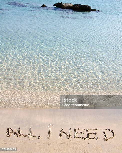 All I Need Message Written On White Sand Stock Photo - Download Image Now - Beach, Handwriting, Outdoors