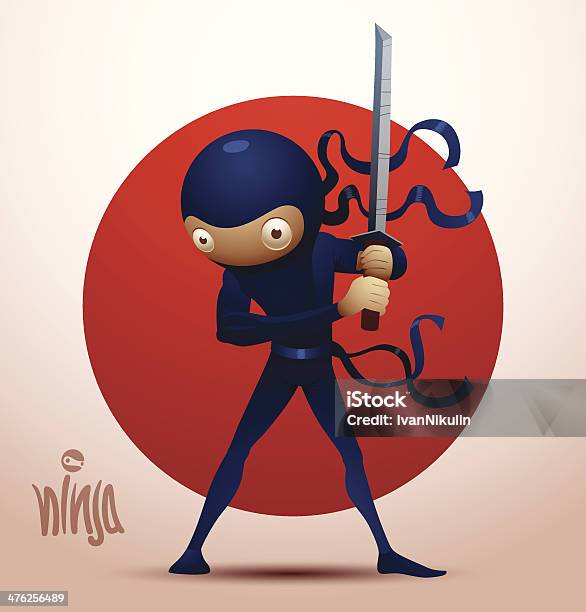 Ninja De Guerrier Avec Épée Vecteurs libres de droits et plus d'images vectorielles de Activité - Activité, Armée, Art