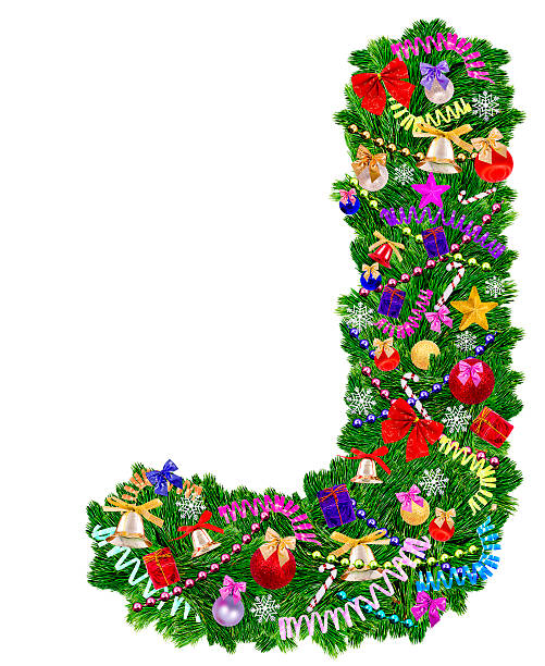 istock Letter J. Christmas tree decoration 476257235