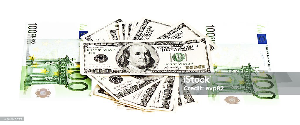 Principali valute: Dollaro, euro - Foto stock royalty-free di Affari