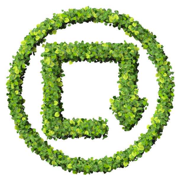 istock Media control play once, repeat icon made from green leaves 476257802