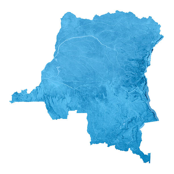 콩고 민주 공화국 topographic 맵 격리됨에 - nyiragongo 뉴스 사진 이미지