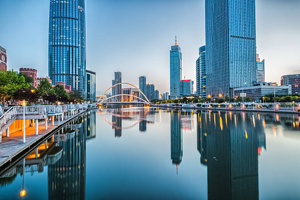 istock tianjin haihe rive in nightfall 476258838