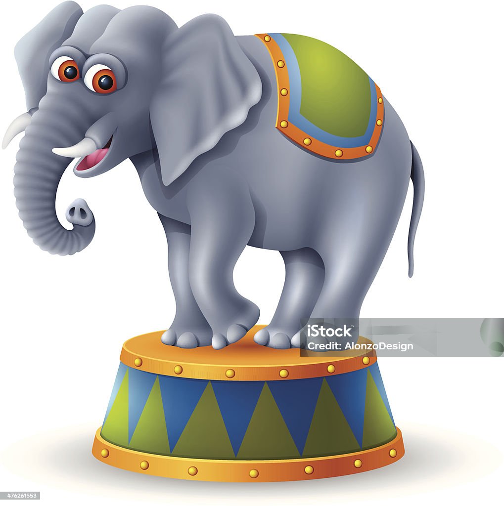 Cyrk słonia - Grafika wektorowa royalty-free (Akrobata)