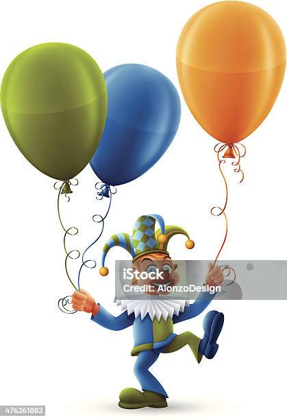 Clown Z Balonów - Stockowe grafiki wektorowe i więcej obrazów Antropomorficzna buźka - Antropomorficzna buźka, Arlekin, Balon
