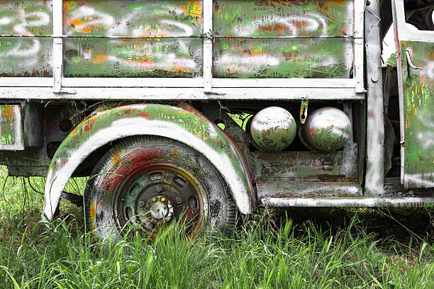 camion pickup painting - rust rusty metal steel foto e immagini stock