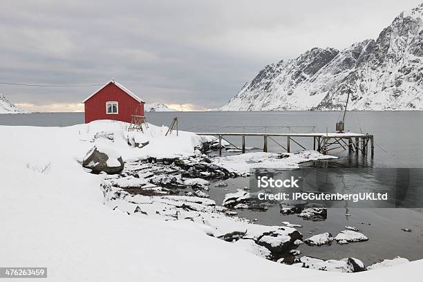 Remote House In Coastal Landscape Stock Photo - Download Image Now - Archipelago, Arctic, Atlantic Ocean
