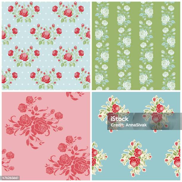 Rose Background Pattern Label Roses Background Patterns Set Stock Illustration - Download Image Now ...