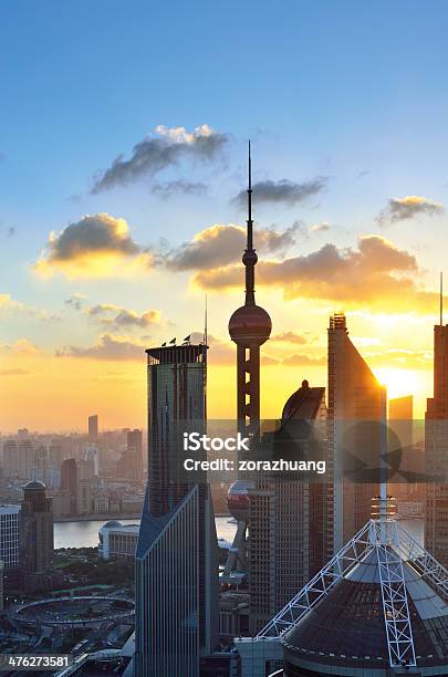 Shanghai Beautiful Sunset Stock Photo - Download Image Now - Downtown District, Financial District, Shanghai