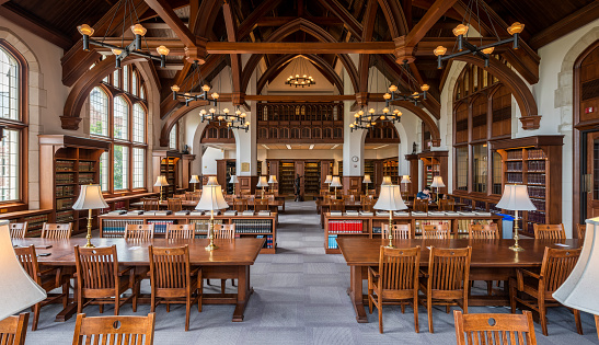 St. Louis, Missouri, USA - May 28, 2015: Law library on the campus of Washington University in St. Louis, Missouri
