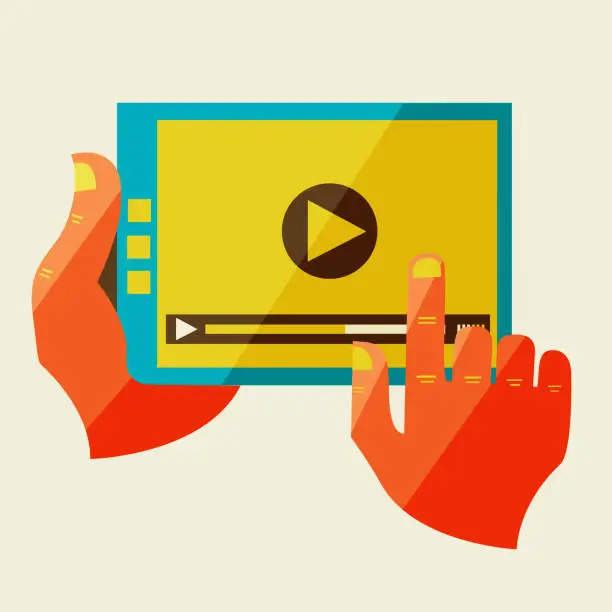 Vector illustration of Creative concept with video player