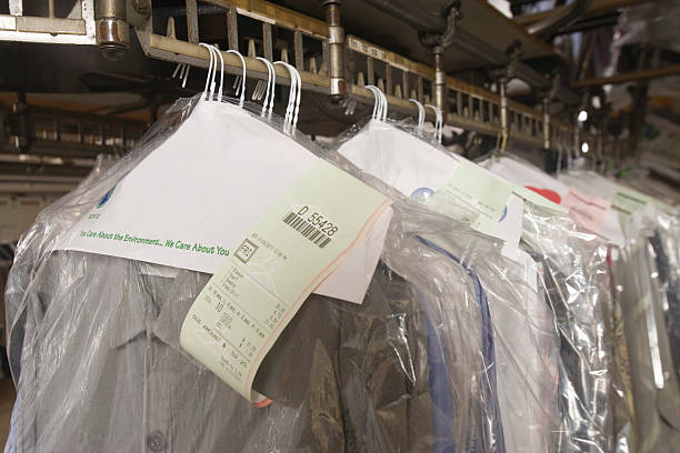 istock Clean Clothes On Hanger In Laundry 476284879
