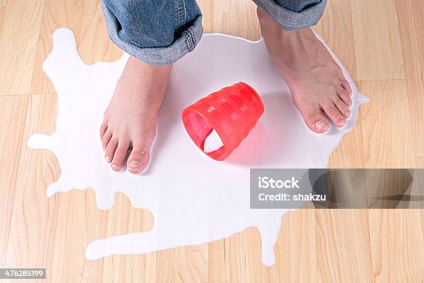 Spilled Milk Stock Photo - Download Image Now - Child, Flooring, Spilling