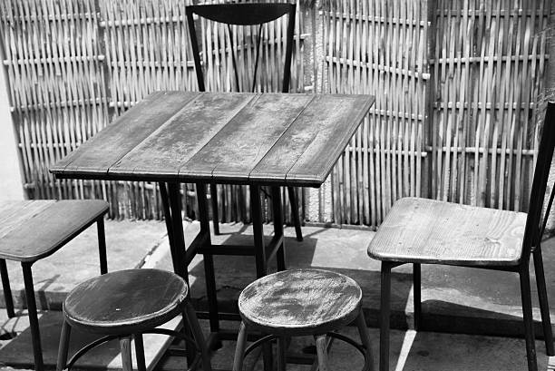 istock retro  wooden chair and table 476285960