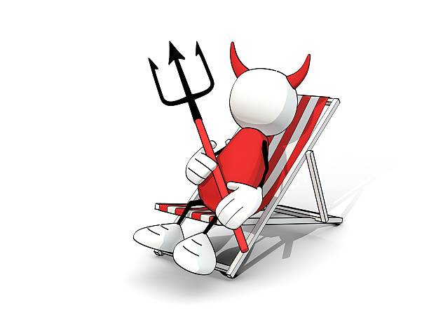 little sketchy devil in a deck chair
