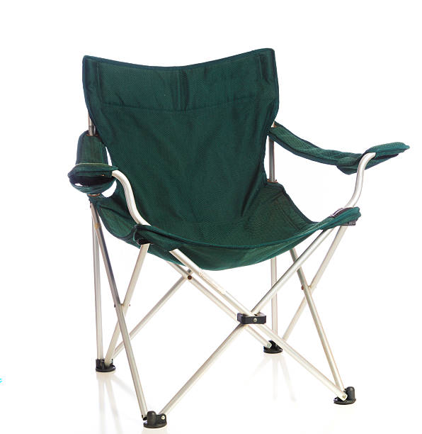 istock Green folding lawn chair on white 476290241