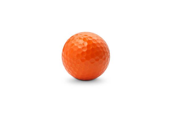 naranja en forma de pelota de golf - golf ball circle ball curve fotografías e imágenes de stock