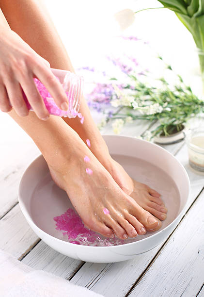 istock Relaxing foot bath, moment of relaxation 476291024