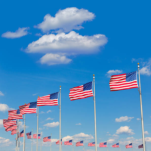 istock Washington Monument flags in DC USA 476292112