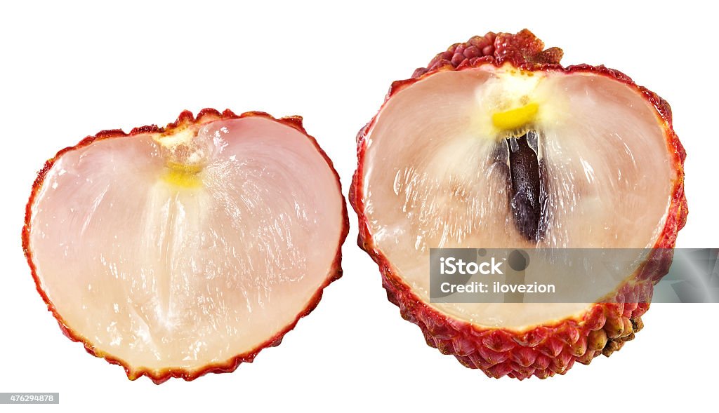 Lychee Section Lychee Fresh Lychees Isolated On White Stock Photo - Download Image Now ...