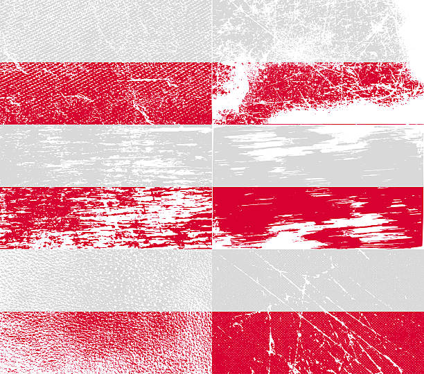 istock Set of six flags Poland with old texture. 476296190