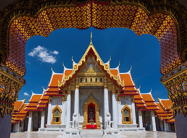istock Traditional Thai architecture, Wat Benjamaborphit or Marble Temple, Bangkok 476299070