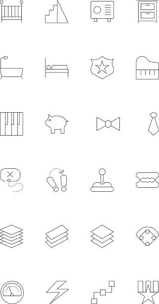 Vector illustration of Line icons 16