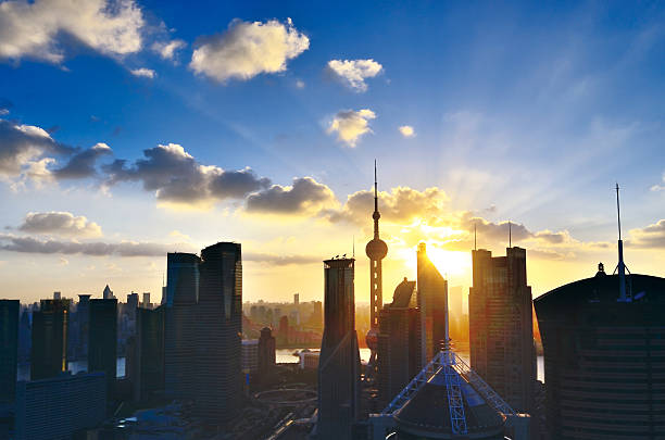 istock Shanghai financial center at beautiful sunset 476300607